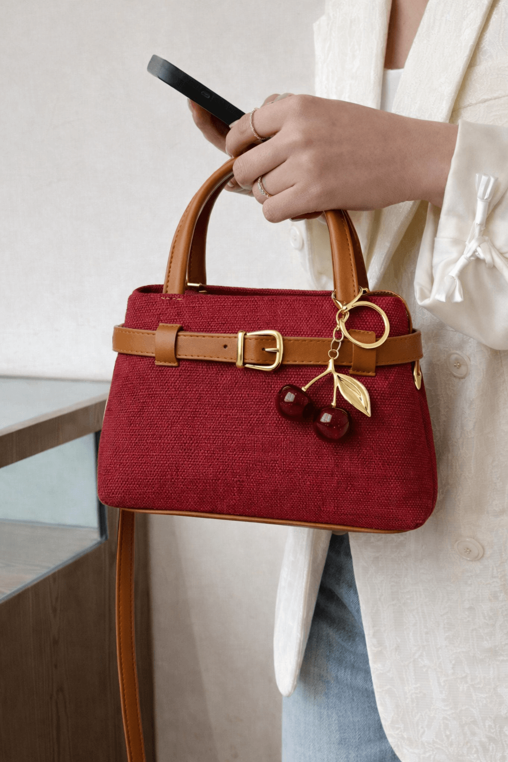 Shein 9  CrossBag With cherry charm