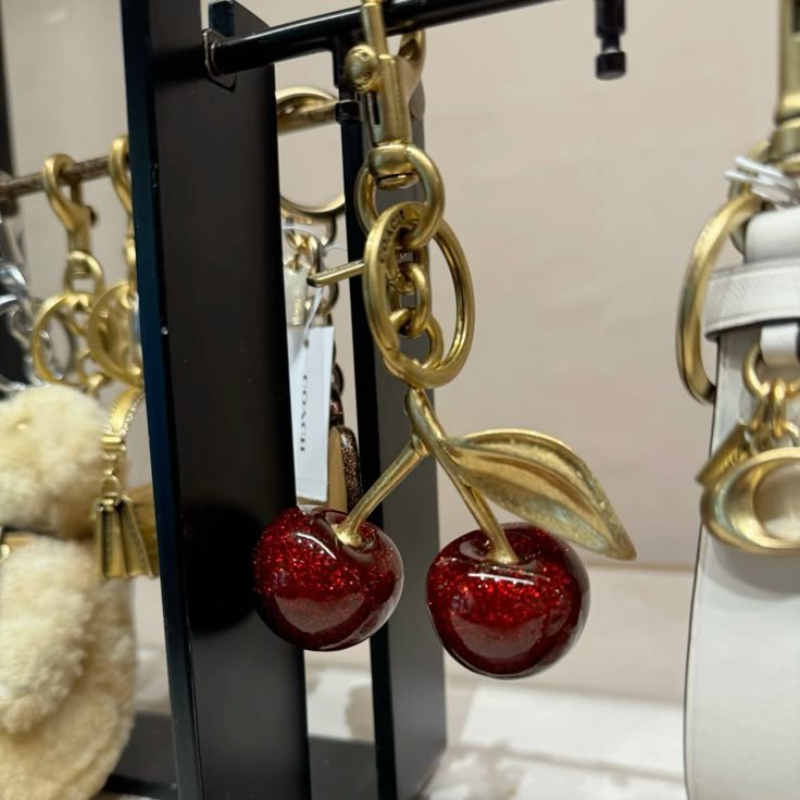 Luxury Cherry Bag Charm – Gold Plated