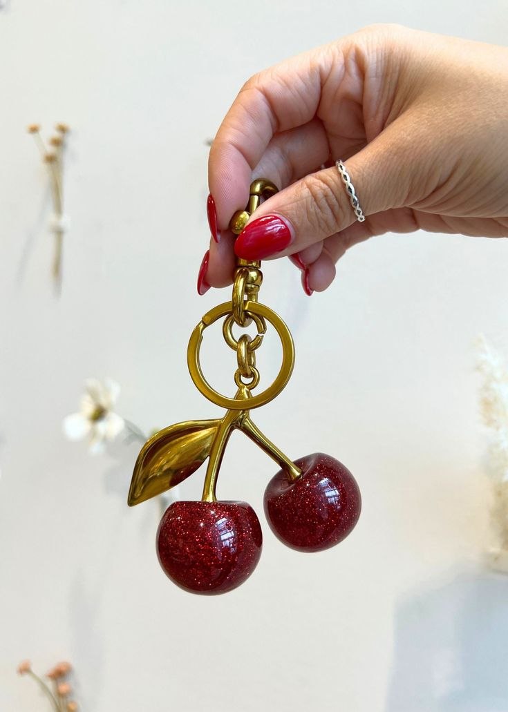 Luxury Cherry Bag Charm – Gold Plated