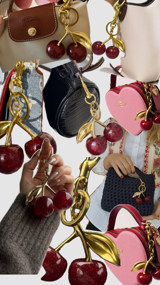 Luxury Cherry Bag Charm – Gold Plated